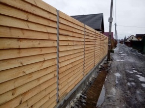 Деревянный забор елочка 150 метров фото в Томилино